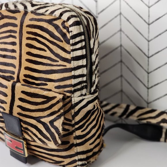 Fendi Mamma Baguette Animal Print and Calf Leather Backpack - Picture 2 of 15